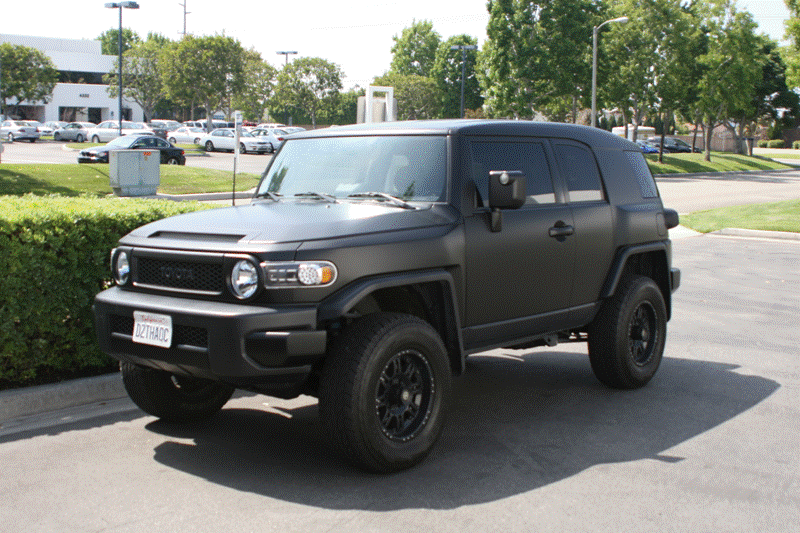 Matte Black Vehicle Wrap Toyota FJ Cruiser