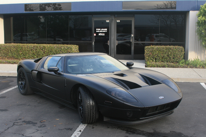 Matte Black Vehicle Wrap Ford GT