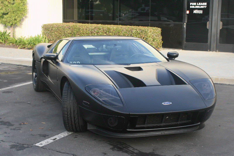 Matte Black Vehicle Wrap Ford GT