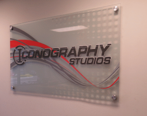 Glass Sign with Stand Offs