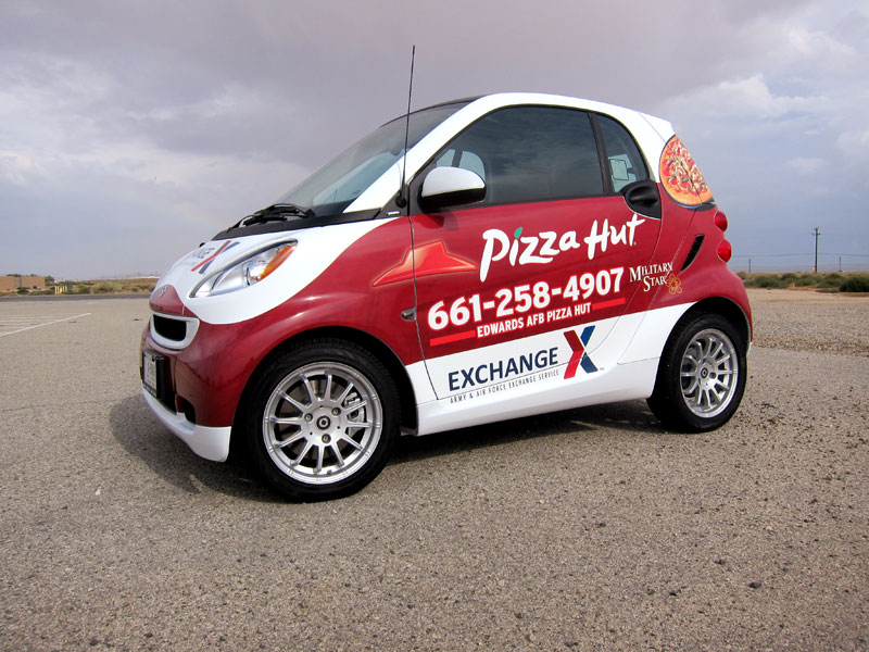 Pizza Hut Smart Car Wraps by Iconography  Barstow, CA