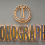 Illuminated back-lit lobby signage