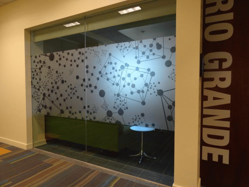 Etched Vinyl Glass Wall Interior Design