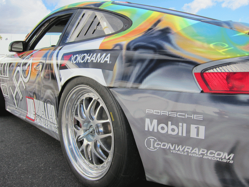 Custom Graphic Wrap Porsche Cup Car